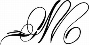 pinstriping letter M